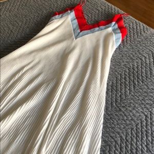 Sandro Sleeveless Varsity Midi White Dress